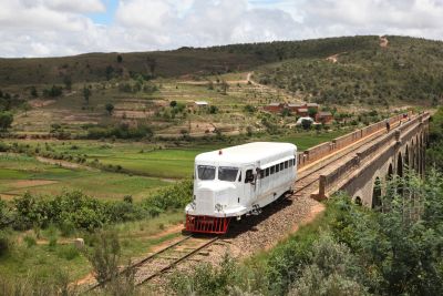 Restored Michelin railcar in Madagascar