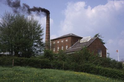 Crofton Pumping Station chimney emitting black smoke