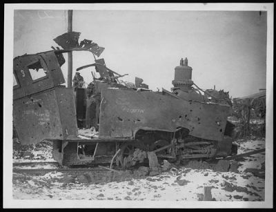 Derelict narrow gauge steam locomotive from World War 1