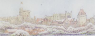 Water-colour painting of Windsor Castle
