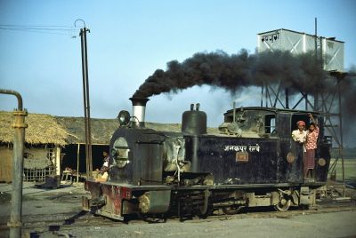 A narrow gauge steam locomotive of the Nepal Railway. – Geoff Warren – (early 1980s) narrow gauge steam locomotive in Nepal