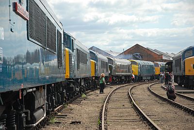 Line-up of 'heritage' diesel locomotives at The Greatest Gathering.'