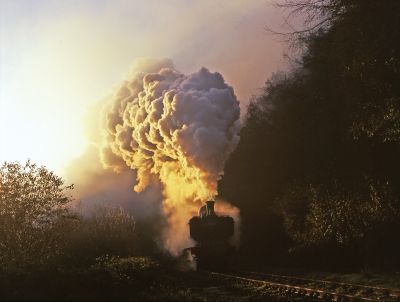 Pannier Tank 9681 with a freight train at Upper Forge on the Dean Forest Railway – 7th November 2009 – Photo by Mike Tyack Pannier Tank 9681 – Mike Tyack