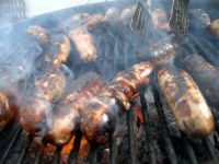 Sausages on a barbecue