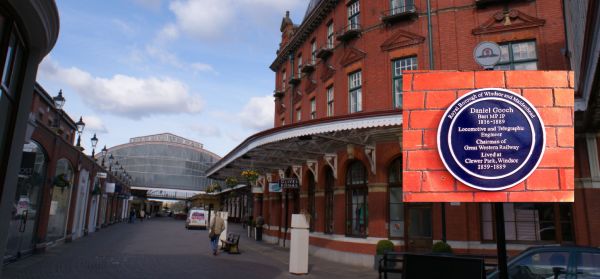 Windsor station and the Blue Plaque (Composite: Peter Jewell) Composite Facebook Image